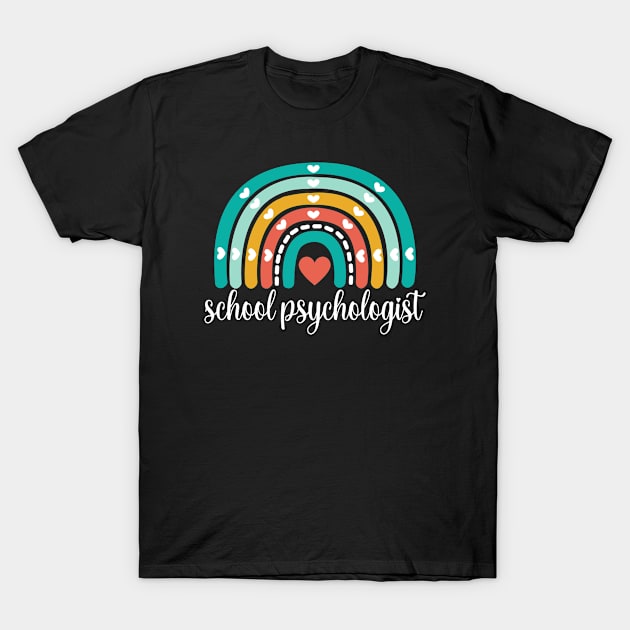 School Psychologist Rainbow T-Shirt by HaroonMHQ